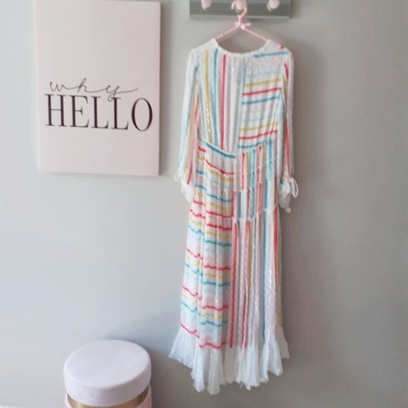 NWT Rococo Sand white sequin polka dot maxi dress - Picture 6 of 6